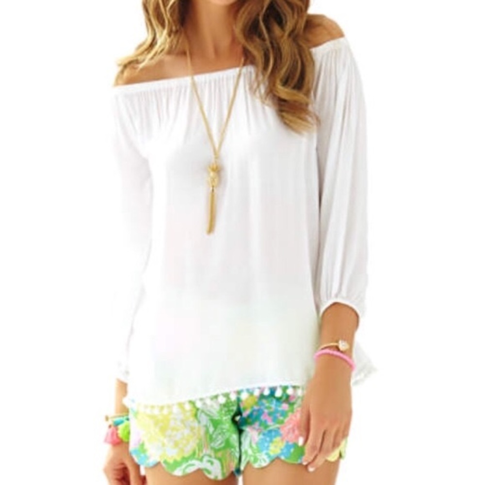 Lilly Pulitzer Enna Off-Shoulder Top, XL, EUC